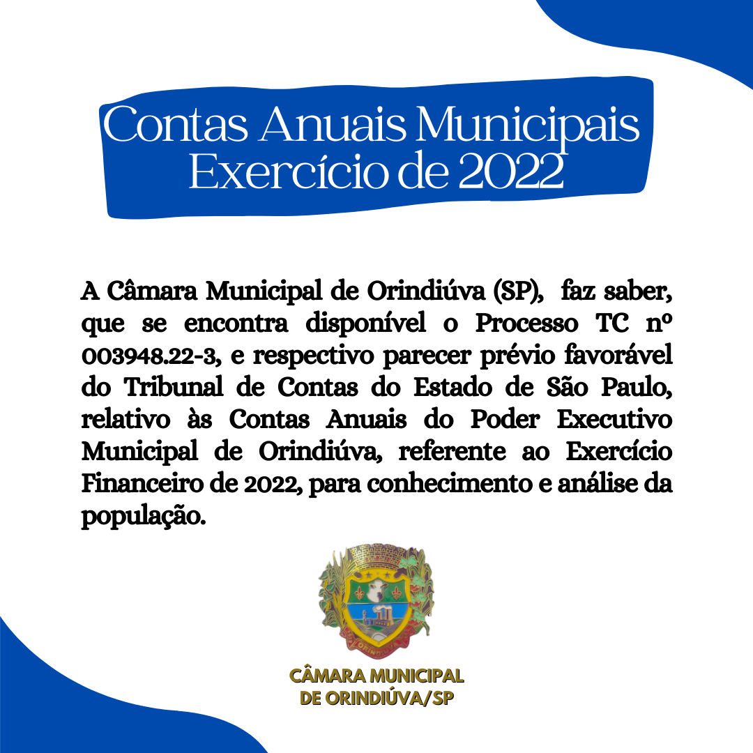 CONTAS ANUAIS MUNICIPAIS